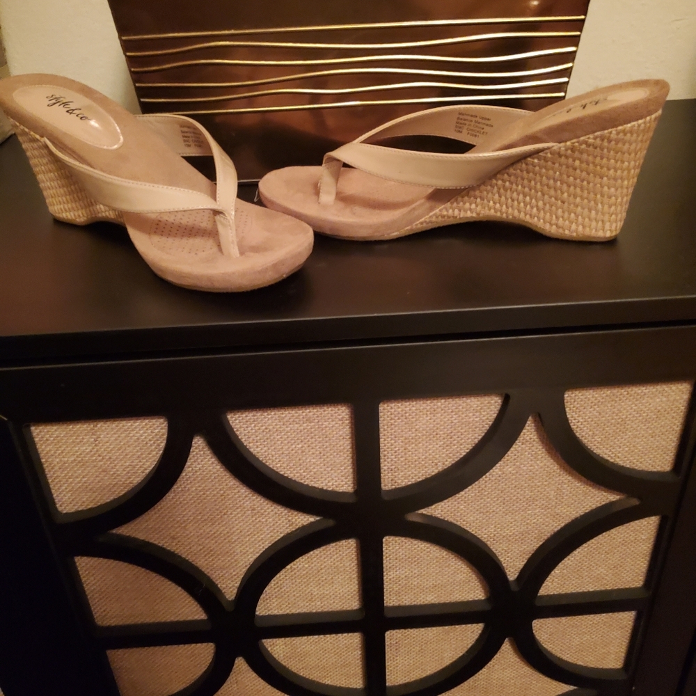 Style & Co Tan Wedge Sandals with Cushioned Footbed